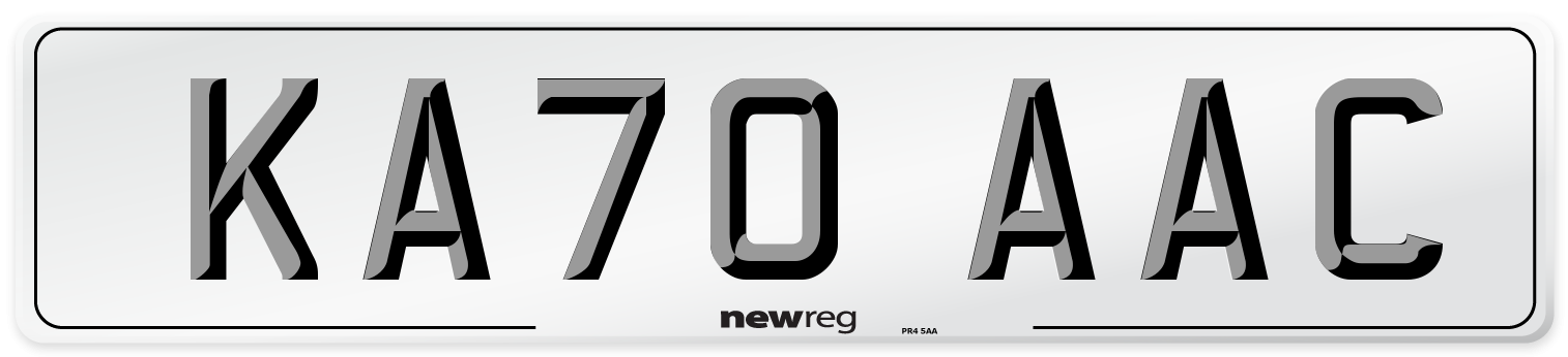 KA70 AAC Number Plate from New Reg